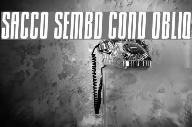 Sacco SemBd Cond Obliq Font examples