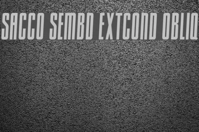 Sacco SemBd ExtCond Obliq Font examples