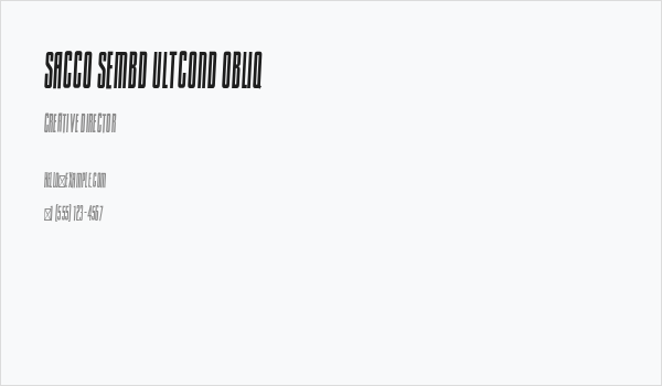 Sacco SemBd UltCond Obliq Business Card