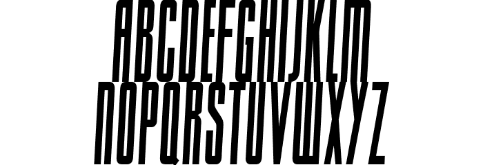 Sacco SemBd UltCond Obliq Font LOWERCASE
