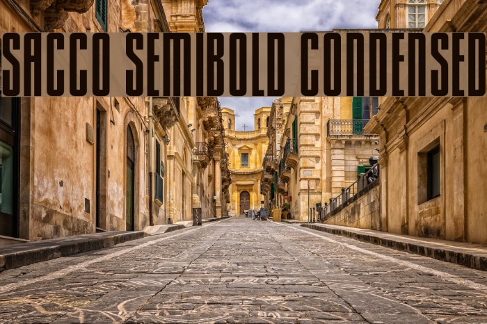 Sacco SemiBold Condensed Font examples