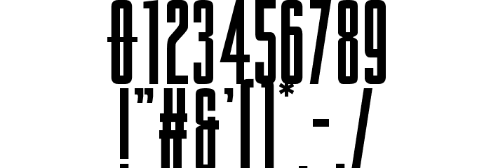Sacco SemiBold ExtraCondensed Font Alte caractere