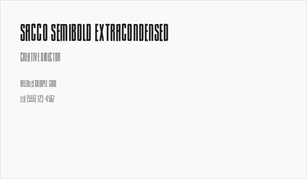 Sacco SemiBold ExtraCondensed Business Card