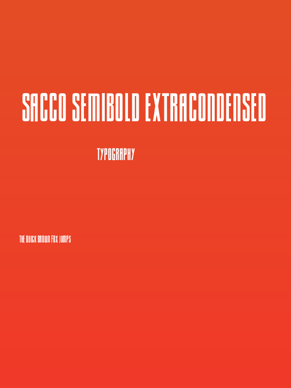 Sacco SemiBold ExtraCondensed Poster