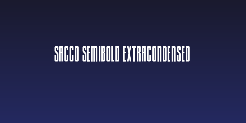 Sacco SemiBold ExtraCondensed Social Header