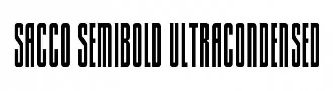 Sacco SemiBold UltraCondensed  Frei Schriftart Herunterladen