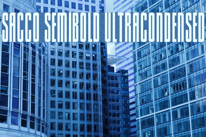 Sacco SemiBold UltraCondensed Font examples