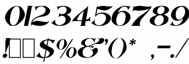 Saccule Oblique Шрифта ДРУГИЕ символов