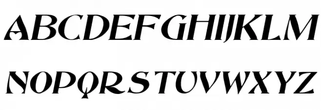 Saccule Oblique Schriftart Groß