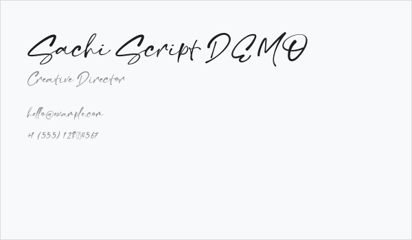 Sachi Script DEMO Business Card