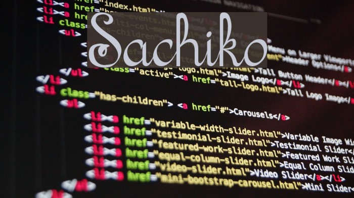 Sachiko Font examples