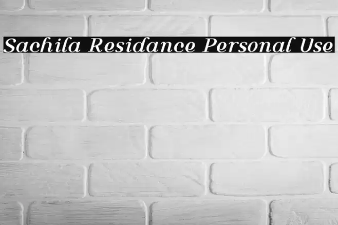 Sachila Residance Personal Use Caratteri examples