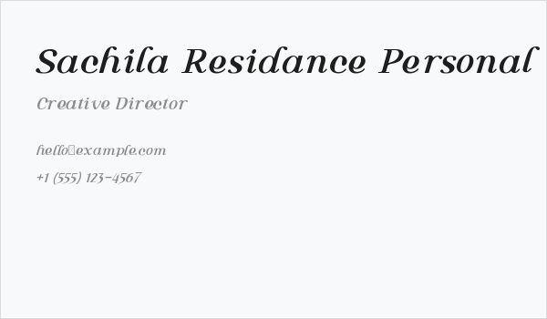 Sachila Residance Personal Use Business Card