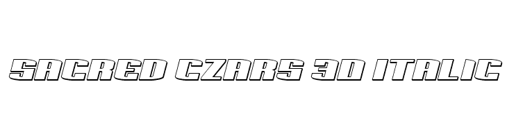 Sacred Czars 3D Italic  नि: शुल्क फ़ॉन्ट्स डाउनलोड