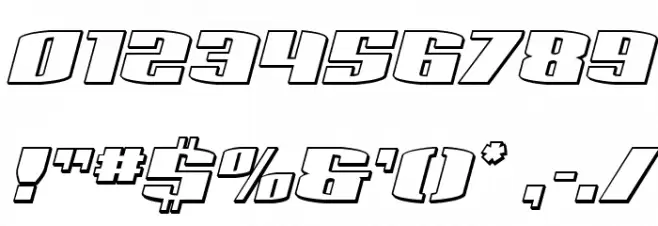 Sacred Czars 3D Italic Font OTHER CHARS