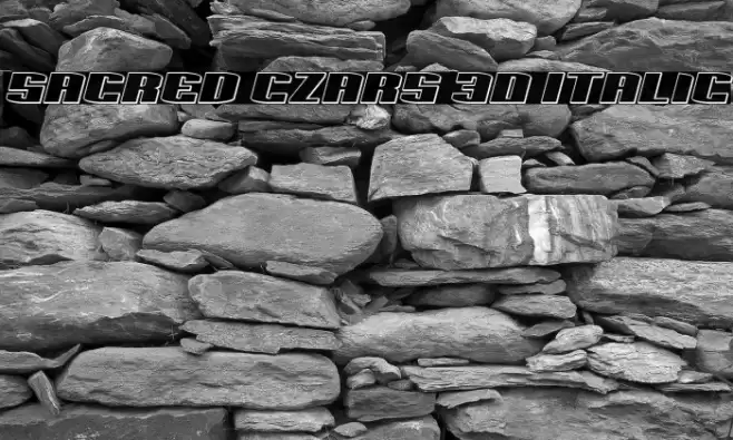 Sacred Czars 3D Italic Font examples