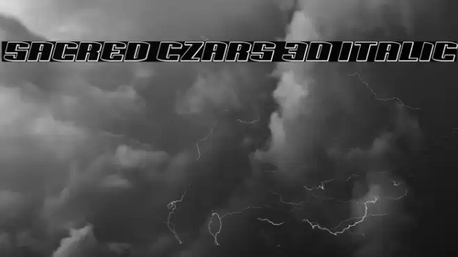 Sacred Czars 3D Italic Font examples