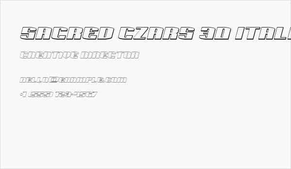 Sacred Czars 3D Italic Business Card