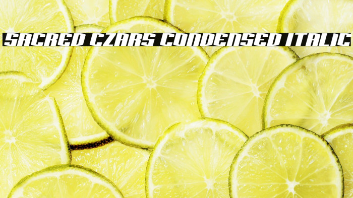 Sacred Czars Condensed Italic Example 1