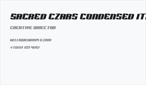 Sacred Czars Condensed Italic Business Card
