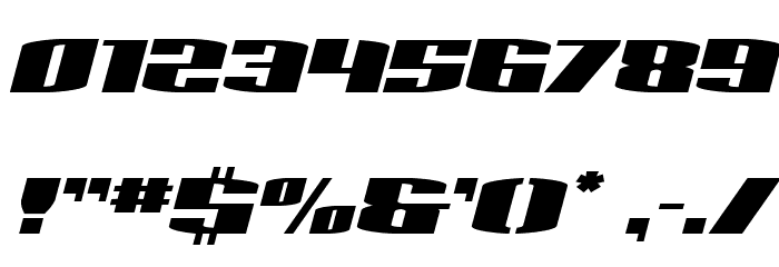 Sacred Czars Expanded Italic Font OTHER CHARS