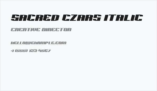 Sacred Czars Italic Business Card