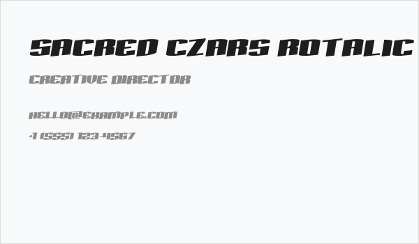 Sacred Czars Rotalic Business Card