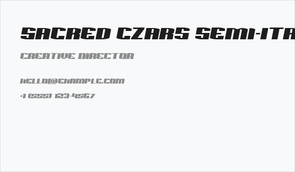 Sacred Czars Semi-Italic Business Card