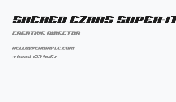 Sacred Czars Super-Italic Business Card