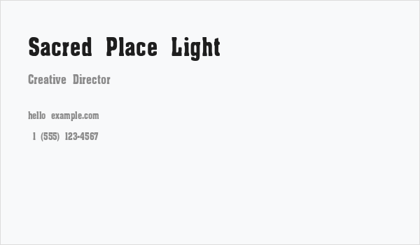 Sacred Place Light Business Card