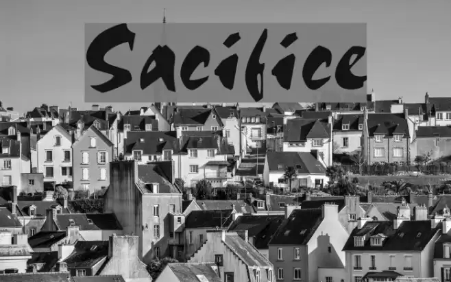 Sacrifice Font examples