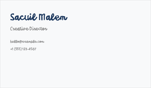 Sacuil Malem Business Card
