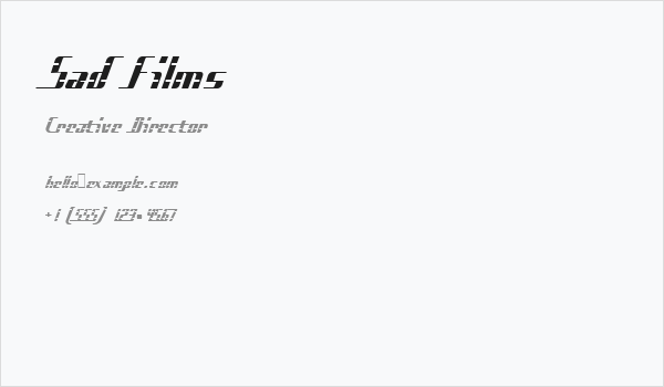 Sad Films Business Card