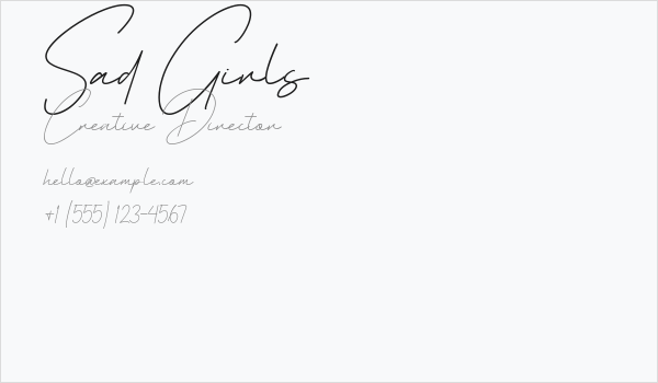 Sad Girls Business Card