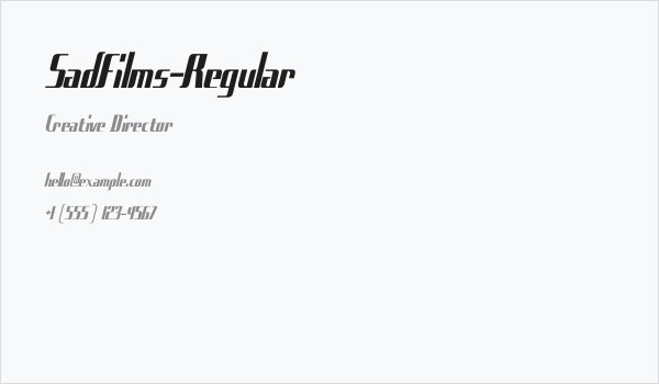 SadFilms-Regular Business Card