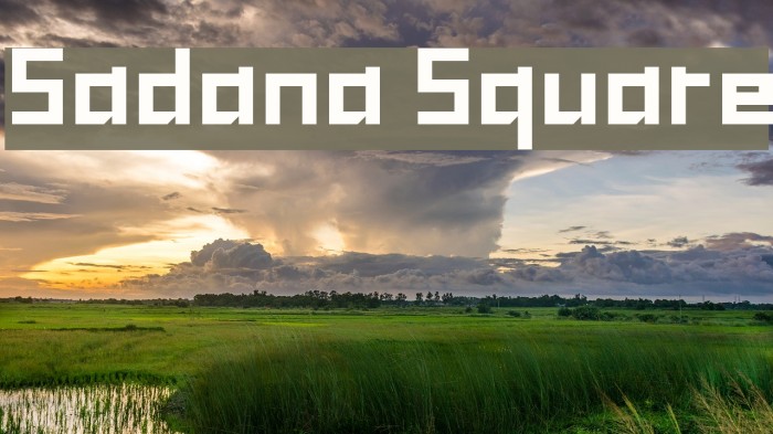 Sadana Square Font examples
