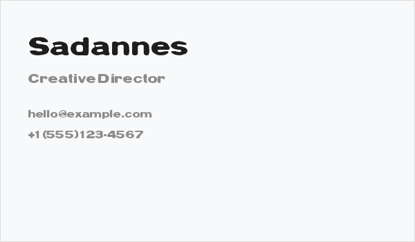 Sadannes Business Card