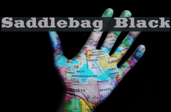 Saddlebag Black Шрифта examples