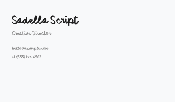 Sadella Script Business Card