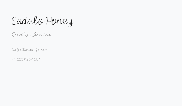 Sadelo Honey Business Card