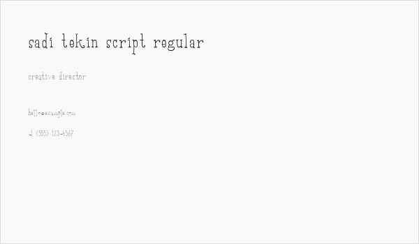 Sadi Tekin Script Regular Business Card