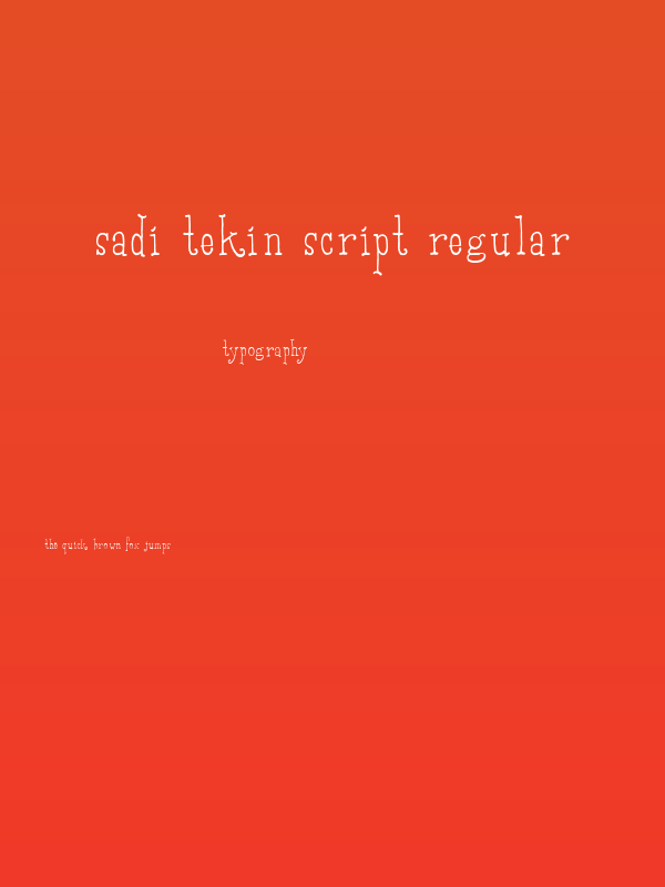 Sadi Tekin Script Regular Poster