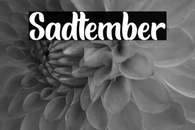 Sadtember Font examples