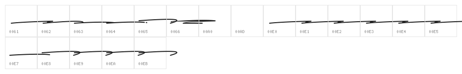 Sadwell Swashes Character Map