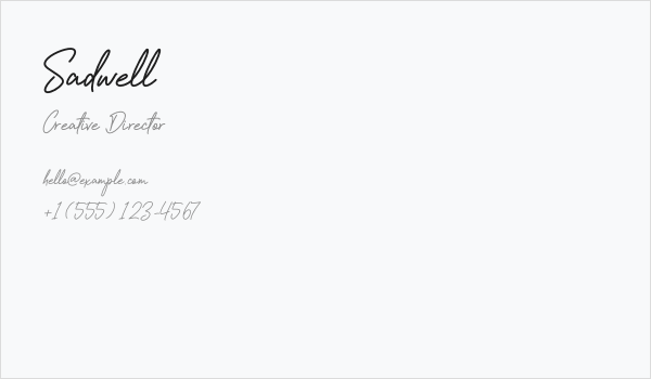 Sadwell Business Card