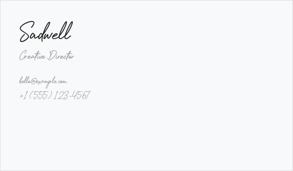 Sadwell Business Card