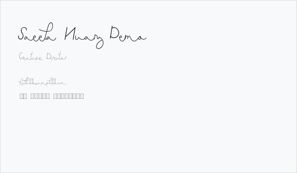 Saeela Nuary Demo Business Card