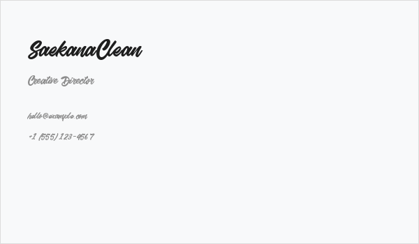 SaekanaClean Business Card