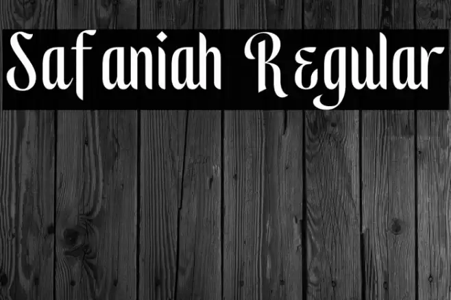 Safaniah Regular Caratteri examples
