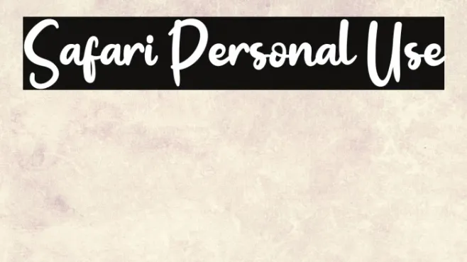 Safari Personal Use Example 1